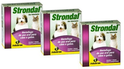 Strondal Vermífugo para Cães e Gatos CX com 4 comprimidos