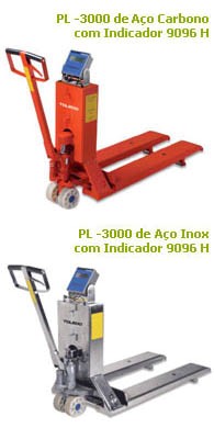 PL-3000 - Balança Eletrônica Transpaleteira Aço Carbono 