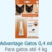  Advantage Gatos 0,4 ml Bisnaga 0,4 ml Bayer
