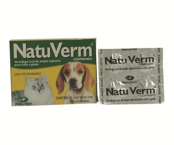 Natu Verm Com 4 Comprimidos Cartucho com 4 comprimidos