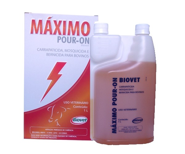 Máximo Pour On Cartucho contendo 1 frasco de 1 L.
