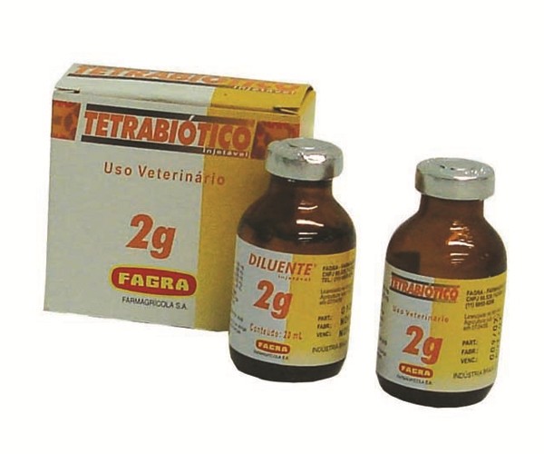  Tetrabiótico Injetável Frasco 20 ml diluente + 2 g