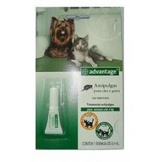 ADVANTAGE ANTIPULGAS P/ CÃES E GATOS - (até 4kg) - 0,4ml 
