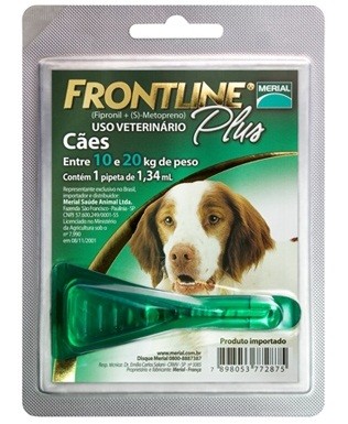FRONTLINE PLUS CÃO M (Entre 10 e 20 kg de peso)  Pipeta - 1,34ml