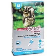 ADVANTAGE MAX3 TRIPLA AÇÃO P/ CÃES - M - (de 4kg a 10kg) - 1,0ml 