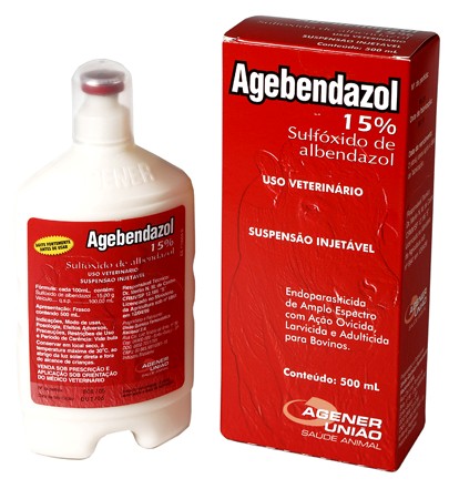 AGEBENDAZOL (SULFÓXIDO DE ALBENDAZOL) INJETÁVEL 15%  Frasco - 500ml