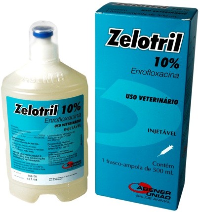 ZELOTRIL 10% (ENROFLOXACINA) INJETÁVEL  Frasco - 500ml