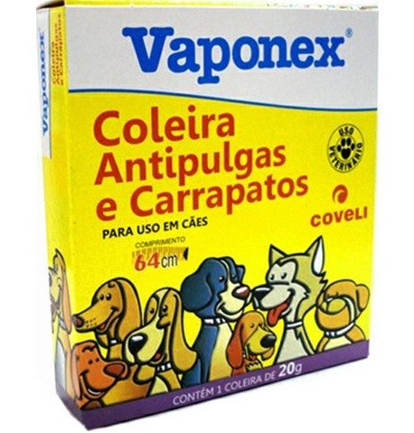 COLEIRA ANTIPULGAS VAPONEX 20GR - PARA CÃES - 64cm 