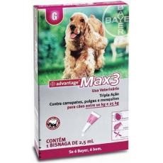 ADVANTAGE MAX3 TRIPLA AÇÃO P/ CÃES - G - (de 10kg a 25kg) - 2,5ml 