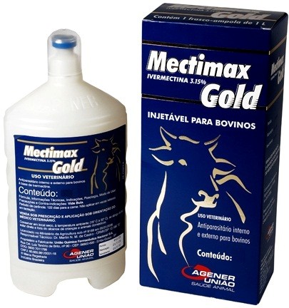 MECTIMAX GOLD 3,15% (IVERMECTINA) INJETÁVEL  Frasco - 500ml
