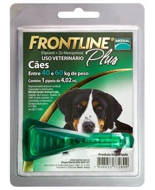 FRONTLINE PLUS CÃO GG (Entre 40 e 60 kg de peso) Pipeta - 4,02ml