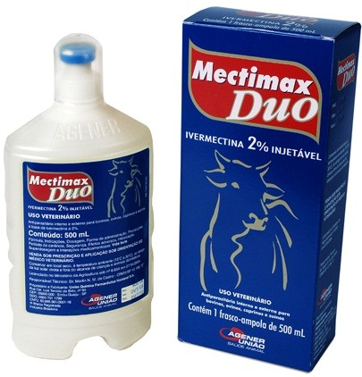 MECTIMAX DUO 2% (IVERMECTINA) INJETÁVEL  Frasco - 500ml