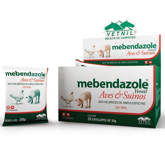 MEBENDAZOLE VETNIL AVES E SUÍNOS (MEBENDAZOL) - 30gr 