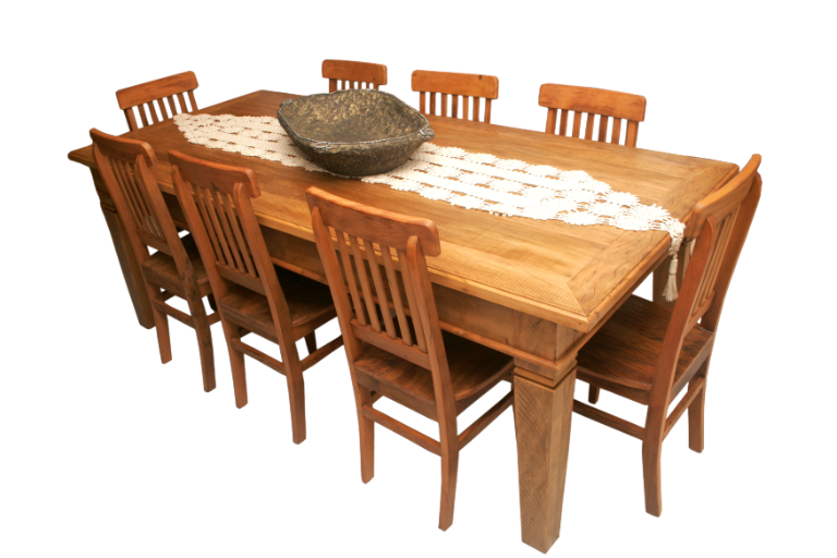Mesa rústica de jantar com 8 cadeiras Mesa de 220x100cm