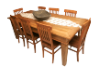 Mesa rústica de jantar com 8 cadeiras
